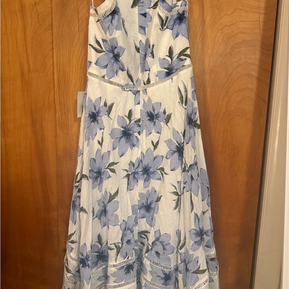 Lulu's White and Blue Floral Dress - Picture 2 of 6